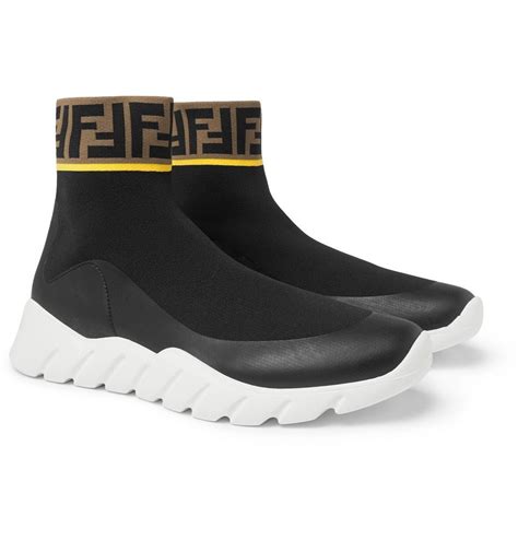 fendi sock shoes men|Fendi knit high top sneakers.